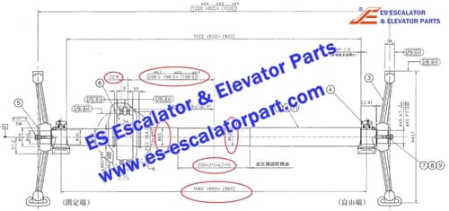 LG/SIGMA Escalator Parts DSA2000536A Handrail drive shaft