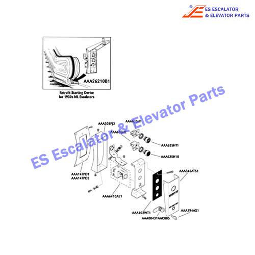 AAA147PD2 Escalator Keyswitches Parts Faceplate, Mounting without Cutout, without 2 Holes. For covering location of old assembly. Use For OTIS