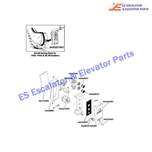 AAA308PJ1 Escalator Keyswitches Parts Box Use For OTIS