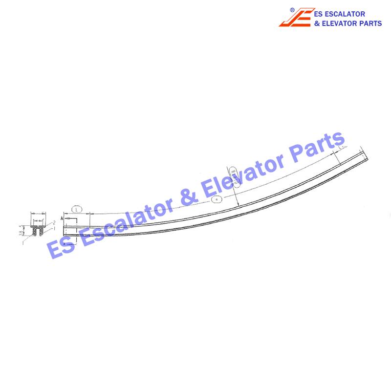 XBA402ZC2 Escalator Handrail Guide Use For Otis