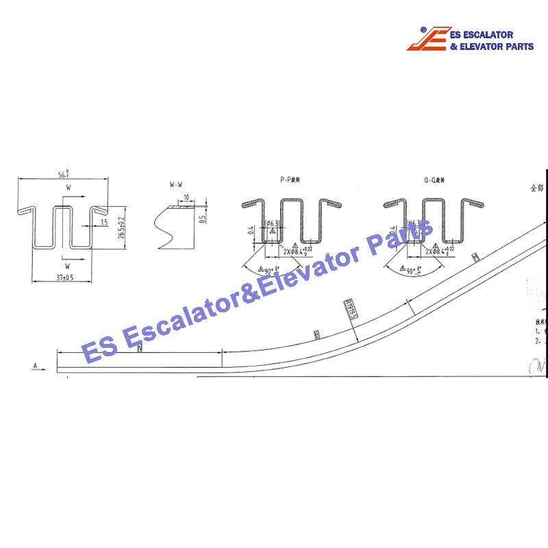 XBA402AMA2 Escalator Xo508 Guide Track XO-508 Balustrade H=930 mm Use For Otis
