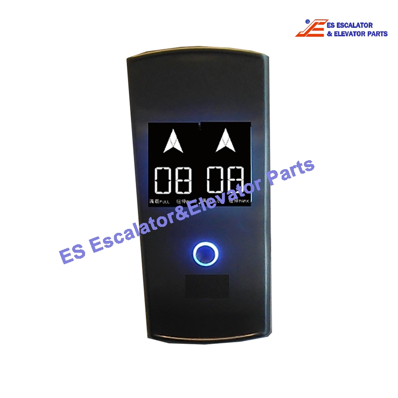 XO LOP2 Elevator LOP LOP With 64" BND-Display Duplex Hairline Brushed SS Box And One BR27B Button Blue Illumination Use For Otis