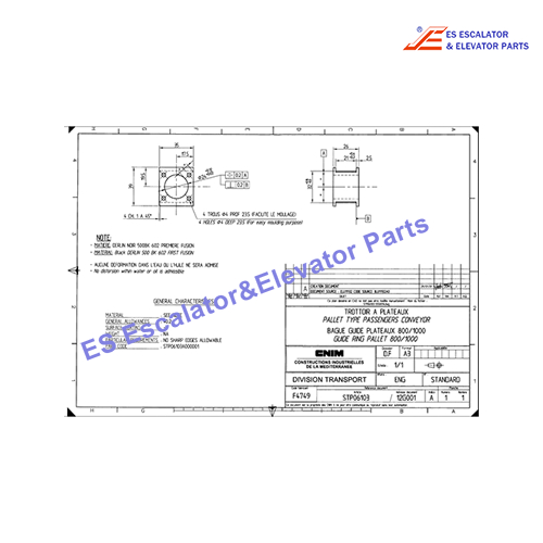 STP06103 12G001 Escalator Guide Ring Pallet Use For Cnim