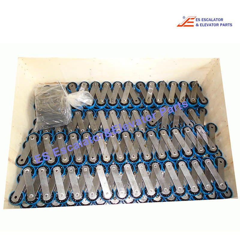 XAA332CJ10 Escalator Step Chain  508-XO Step Chain Reinforced Complete Without Axles For 2 Steps 6 Links Left 6 Links Right 2pcs PIN Main d=15mm Slave d=12.7mm Roller 76x22mm With All Roller Bearings Outer 30x5/Inner 35x5 Plates 90KN Use For Otis