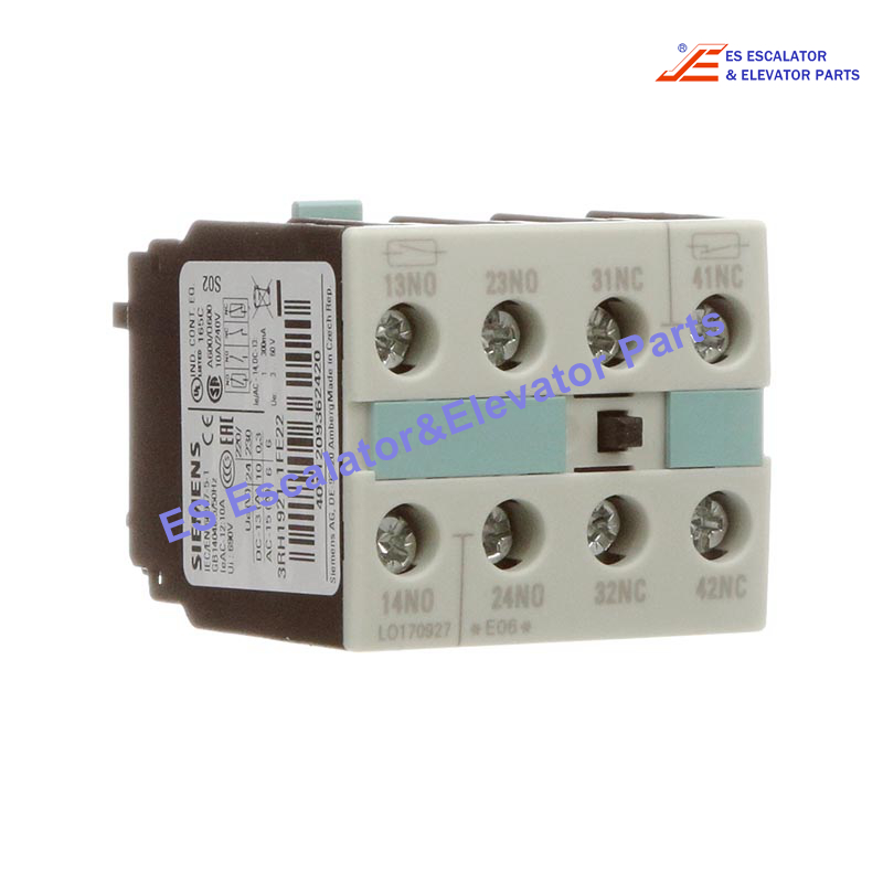 3RH1921-1FE22 Elevator Auxiliary Switch Block 2NO⁄2NC Ie:AC-12 10A Ui:690 V Use For Siemens