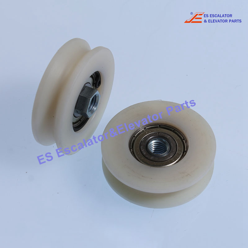 1023902A01 Elevator Roller Round Groove External Ø 56 mm Pitch Ø 49 mm x Width 16 mm Groove 10 mm With M8 Hole H=3 mm Use For Fermator