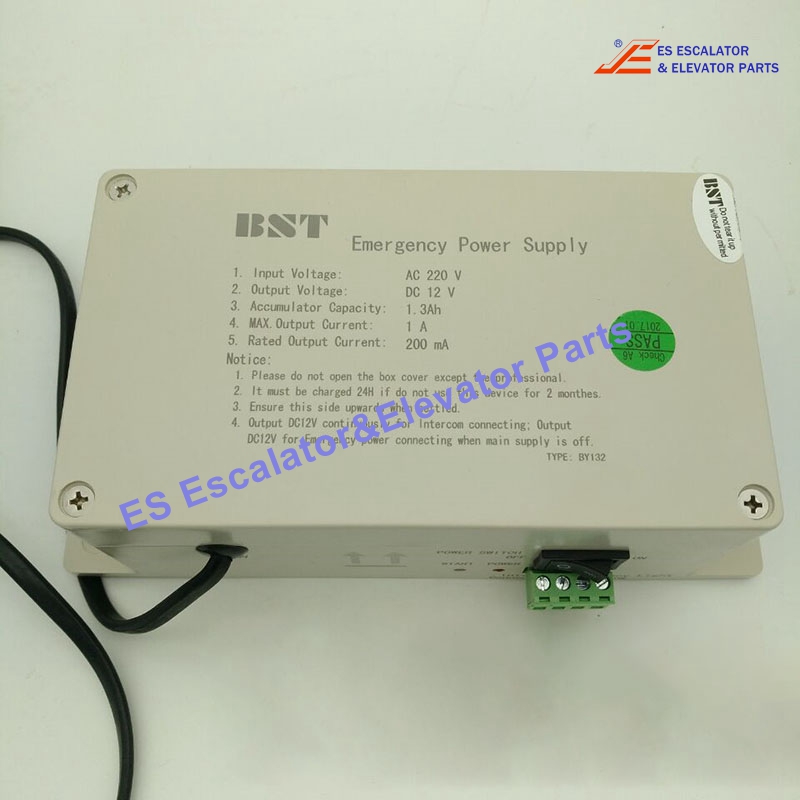BY132 Elevator Emergency Power Supply Input Voltage: AC 110V – 220V Output Voltage: DC 12V Use For BST