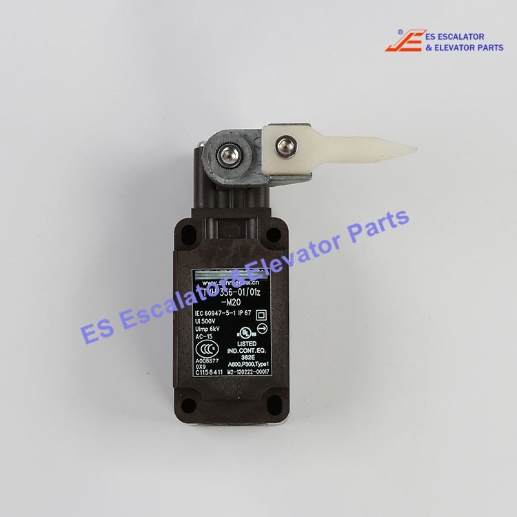 TVH 336-01/01z-M20 Escalator Limit Switch Roller Lever, 2 Safety Contacts, Positive Break Only To One Side, 40.5X129.5X60.5(Wxhxl), Cable Entry M20X1.5