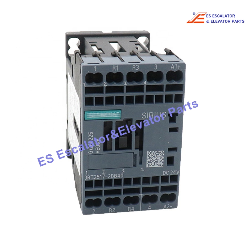 3RT2517-2BB40 Elevator Power Contactor AC-3 12A 5.5 KW / 400 V 2NO + 2NC 24VDC 4-Pole Use For Siemens