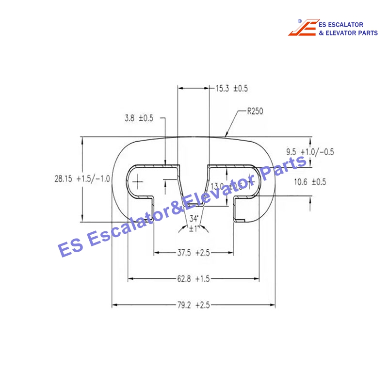 SK7838VWNX Escalator Handrail Splice Kit Black Outer Width 78 Opening 38 Use For Kone