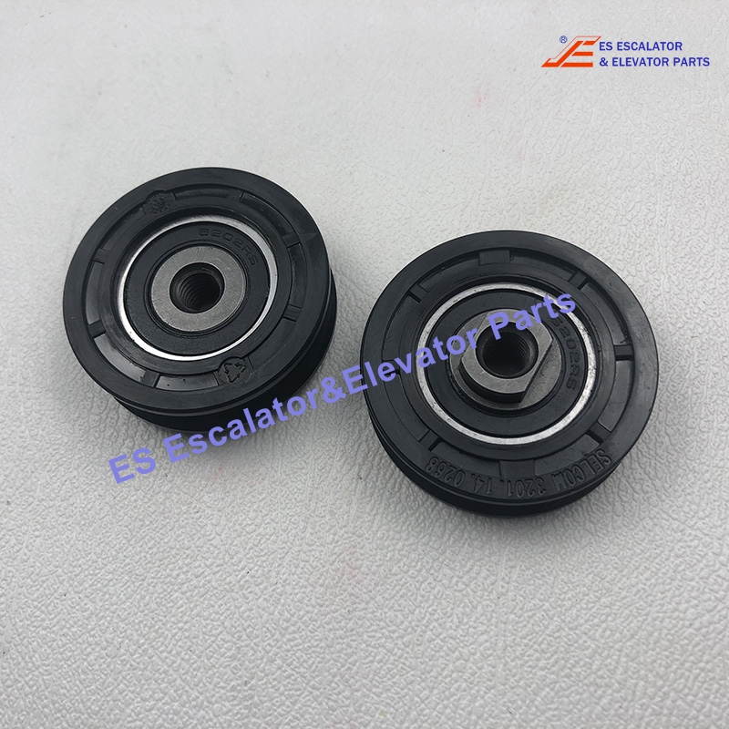 1023902A01 Elevator Roller Round Groove External Ø 56 mm Pitch Ø 49 mm x Width 16 mm Groove 10 mm With M8 Hole H=3 mm Use For Fermator