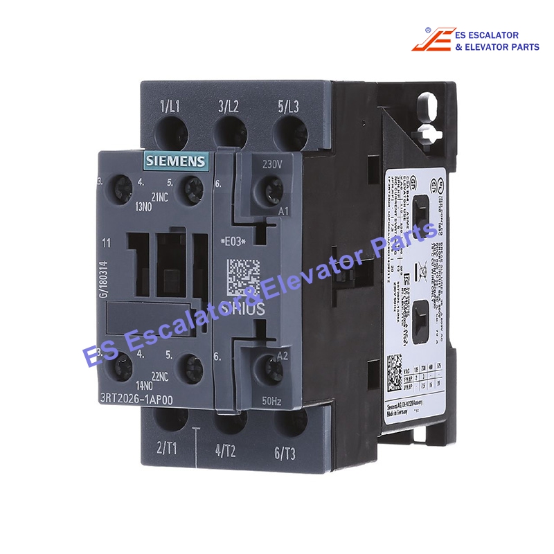 3RT2026-1AP00 Elevator Contactor 230AC 11KW 1NO+1NC 25A Use For Siemens