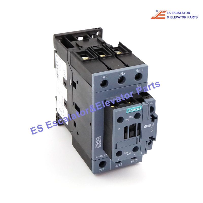 3RT2035-1KB40 Elevator Power Contactor AC-3 40A 18.5KW/400V 1NO+1NC 24VDC With Varistor 3-Pole Use For Siemens