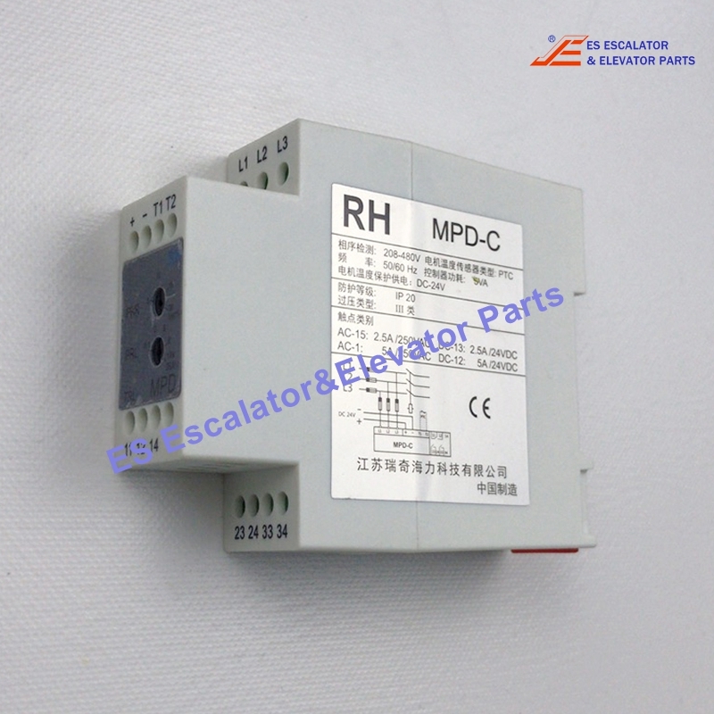 MPD-C Escalator Phase Relay 208-480V 50/60HZ 5VA DC24V Use For ThyssenKrupp