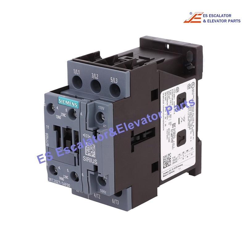 3RT2027-1AF00 Elevator Contactor AC-3 15KW/400V 1NO+1NC 110VAC 50Hz 3-Pole Use For Siemens